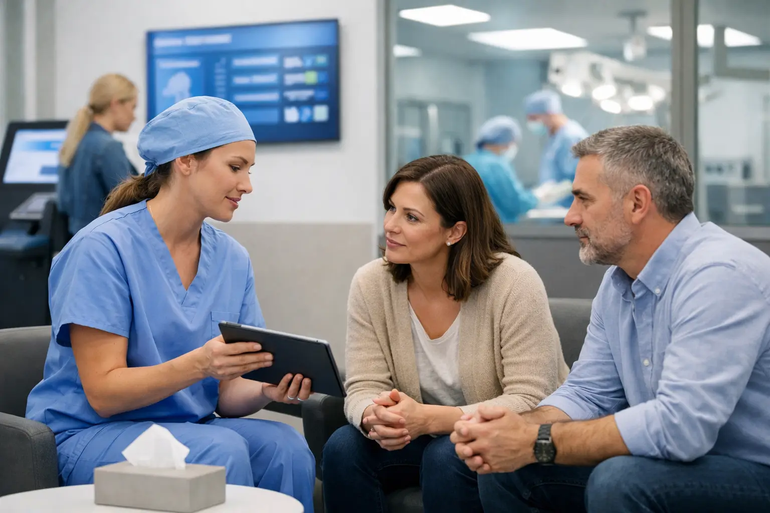 Cómo comunicar progreso quirúrgico a familiares