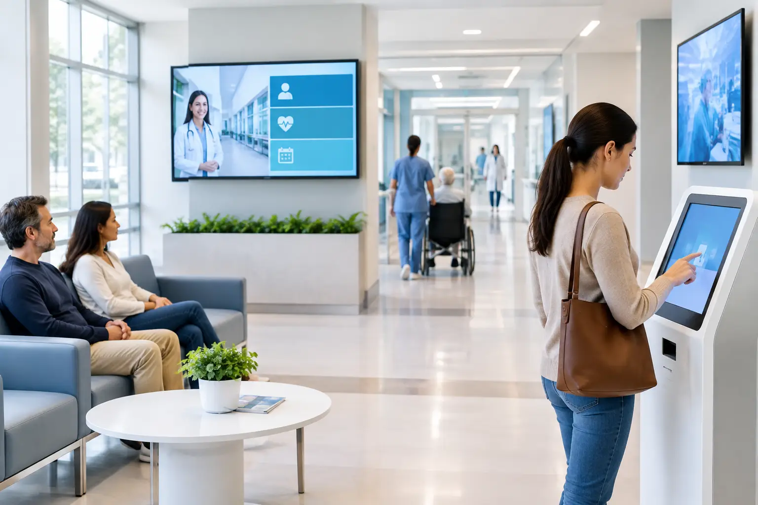 Cómo las pantallas mejoran la orientación hospitalaria